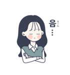 かわいい女の子。韓国語4（個別スタンプ：11）