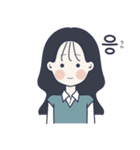 かわいい女の子。韓国語4（個別スタンプ：12）