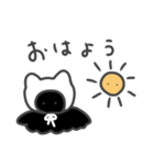 白猫に憧れる黒猫スタンプ（個別スタンプ：4）