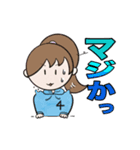 青いパーカーの女子のホントにあった物語（個別スタンプ：6）