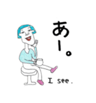 ほぼ1文字で大体伝わる♪英語補足付き（個別スタンプ：1）