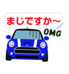 かわいい青い車のメッセージスタンプ（個別スタンプ：5）