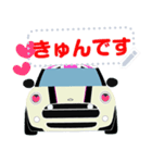 ルーフがかわいい白い車のスタンプ（個別スタンプ：3）