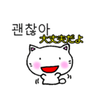 よく使う言葉韓国語日本語訳付き にゃん太（個別スタンプ：14）