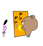 LINEFRIENDSと黒みみうさぎ①（個別スタンプ：11）