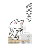 プチ猫かわいい！その1（白）（個別スタンプ：2）