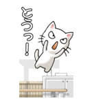 プチ猫かわいい！その1（白）（個別スタンプ：40）