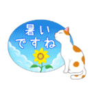 ねこちゃんいっぱいシール風2 夏の日常（個別スタンプ：6）