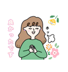 気遣いが出来る！くるくる前髪の女子達（個別スタンプ：33）