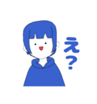 面白い青い女の子スタンプ（個別スタンプ：13）