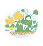 台湾版【飛び出す】端午節快樂！ 龍舟ウサギ（個別スタンプ：9）