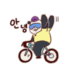 自転車乗りパンダ！韓国語版（個別スタンプ：6）