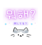 使いやすい韓国語しらたまねこ1(日本語訳)（個別スタンプ：2）