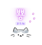使いやすい韓国語しらたまねこ1(日本語訳)（個別スタンプ：11）