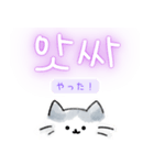 使いやすい韓国語しらたまねこ1(日本語訳)（個別スタンプ：23）