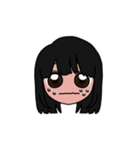 表情豊かな黒髪ロング女子のスタンプ（個別スタンプ：14）