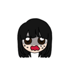 表情豊かな黒髪ロング女子のスタンプ（個別スタンプ：21）