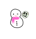 可愛い 子雪だるまちゃん（個別スタンプ：4）