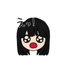 表情豊かな黒髪ロング女子(文字有ver)（個別スタンプ：8）