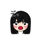 表情豊かな黒髪ロング女子(文字有ver)（個別スタンプ：10）
