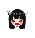 表情豊かな黒髪ロング女子(文字有ver)（個別スタンプ：26）