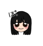 表情豊かな黒髪ロング女子(文字有ver)（個別スタンプ：29）