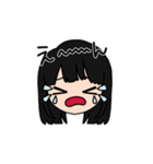 表情豊かな黒髪ロング女子(文字有ver)（個別スタンプ：39）