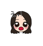 表情豊かな茶髪セミロング女子(文字有ver)（個別スタンプ：6）