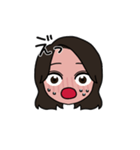 表情豊かな茶髪セミロング女子(文字有ver)（個別スタンプ：12）