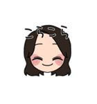 表情豊かな茶髪セミロング女子(文字有ver)（個別スタンプ：22）