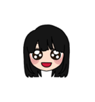 表情豊かな黒髪ロング女子のスタンプ2（個別スタンプ：3）