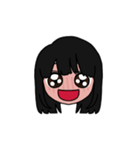 表情豊かな黒髪ロング女子のスタンプ2（個別スタンプ：7）