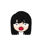 表情豊かな黒髪ロング女子のスタンプ2（個別スタンプ：14）