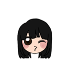 表情豊かな黒髪ロング女子のスタンプ2（個別スタンプ：24）