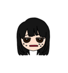 表情豊かな黒髪ロング女子のスタンプ2（個別スタンプ：32）