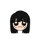 表情豊かな黒髪ロング女子のスタンプ2（個別スタンプ：34）