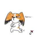 パピヨンとハムスターの日常覗き（個別スタンプ：8）