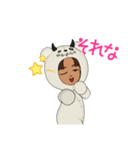 色黒タレ目クマさん（個別スタンプ：1）