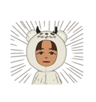 色黒タレ目クマさん（個別スタンプ：3）