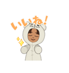 色黒タレ目クマさん（個別スタンプ：7）