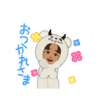 色黒タレ目クマさん（個別スタンプ：9）