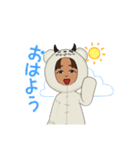 色黒タレ目クマさん（個別スタンプ：11）
