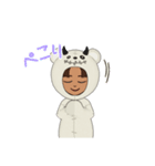 色黒タレ目クマさん（個別スタンプ：15）