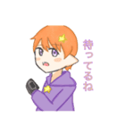 紫パーカーの男の子（個別スタンプ：15）
