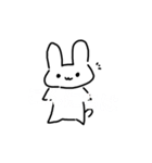 線画うさちゃん(無料)（個別スタンプ：2）