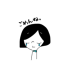 日常会話(おかっぱ女子)（個別スタンプ：18）