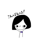 日常会話(おかっぱ女子)（個別スタンプ：28）