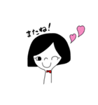 日常会話(おかっぱ女子)（個別スタンプ：37）