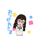 メガネっ子女子！（個別スタンプ：3）