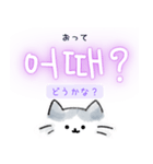 使いやすい韓国語ねこ1（ハングル＆訳）（個別スタンプ：20）